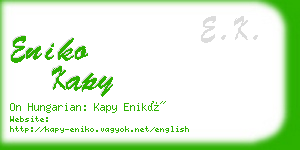 eniko kapy business card